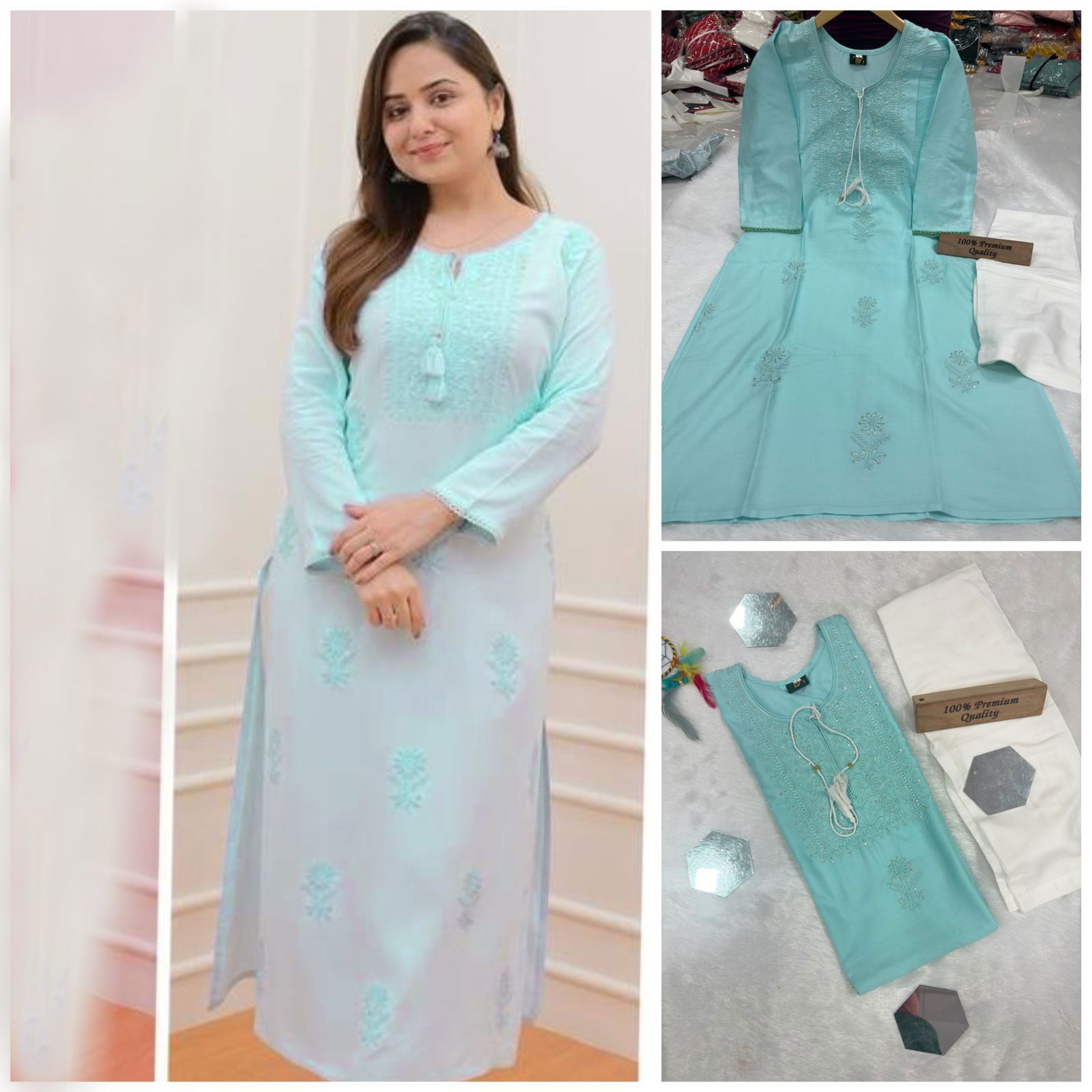 Nifty By Tdg Heavy Rayon Cotton Kurti With Bottom Catalog